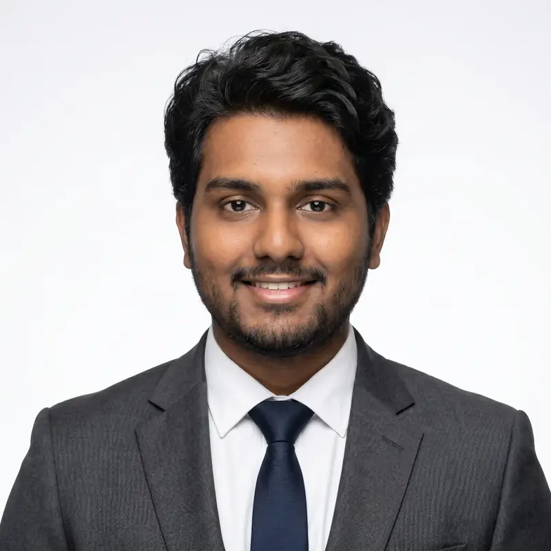 Portrait of Amrith Sheeja Jayan, founder and lead systems developer